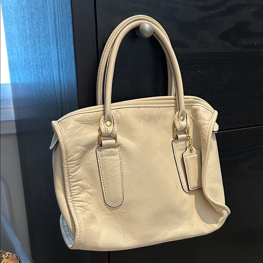 Coach Beige Leather Satchel